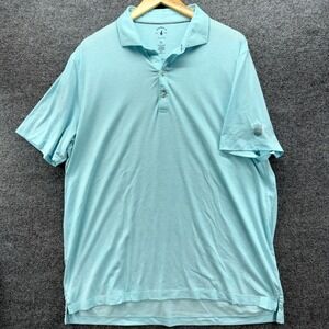 JOHNNIE-O Maddox Riviera Blue Heathered Polo Shirt XL UPF 50 Sun Protection Golf
